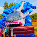 Детский надувной батут-горка "Акула"