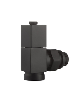 Набор дизайн-вентилей Royal Thermo CUBE, угловой (черный) 1/2"