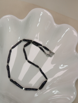 Чокер из черного жемчуга "Чернильный штрих"