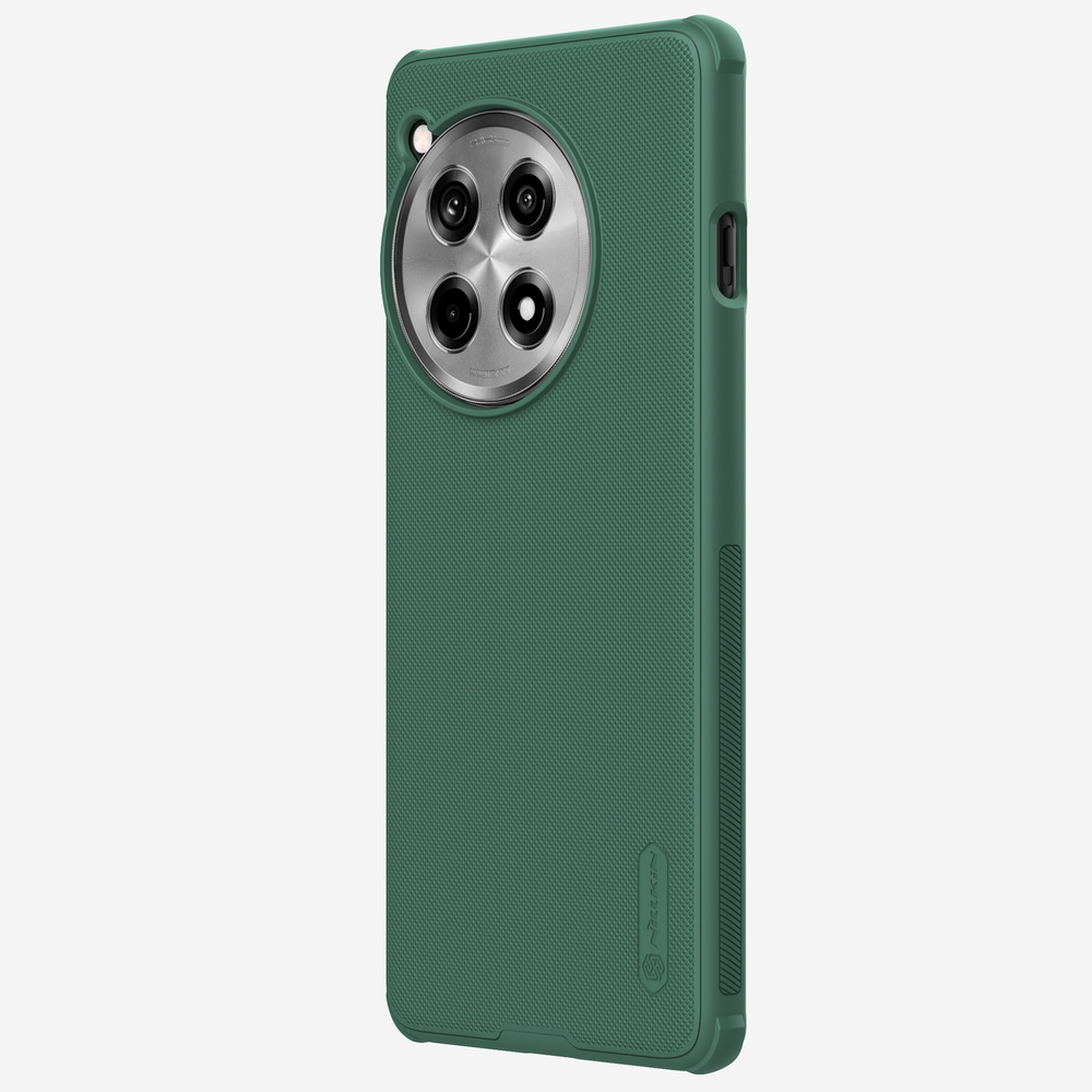 Чехол зеленого цвета (Deep Green) от Nillkin c встроенным круглым магнитом для OnePlus Ace 3 и 12R, серия Super Frosted Shield Pro Magnetic Case