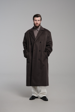 Пальто двубортное | brown