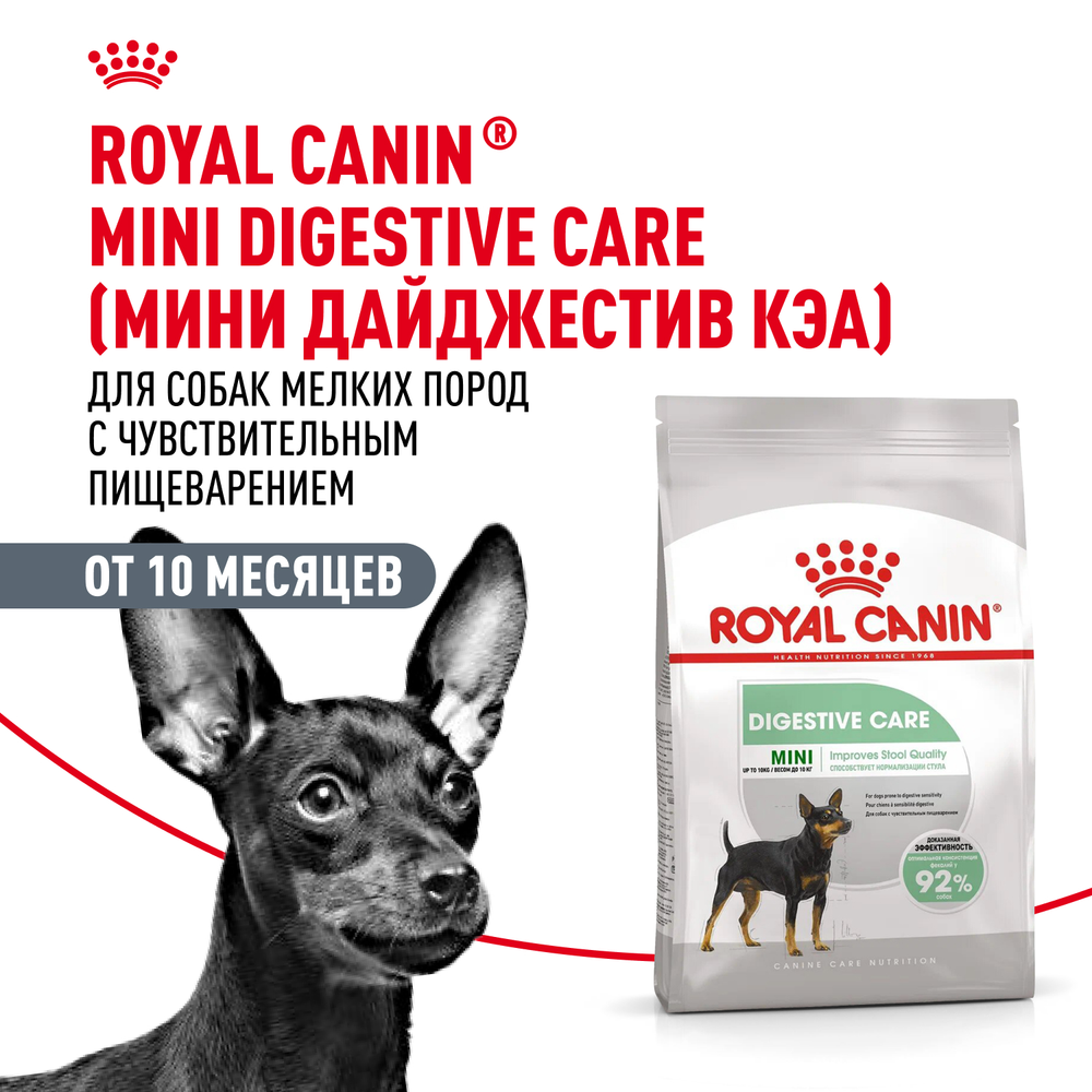Royal Canin Mini Digestive Care Мини Дайджестив кэа Корм сухой для взрослых собак мелких пород с чувствительным пищеварением 1кг