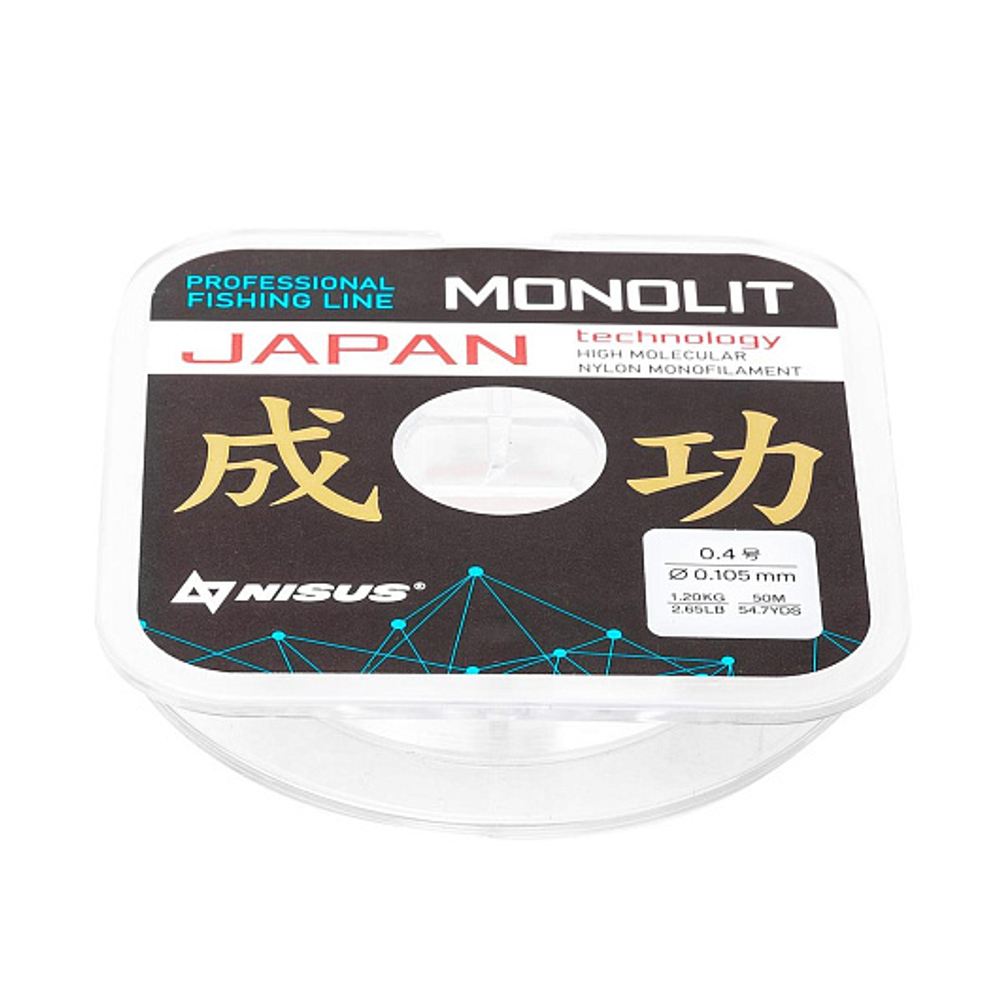 Леска MONOLIT 0,105mm/50m Nylon Transparent (N-MO-0.105-50) Nisus