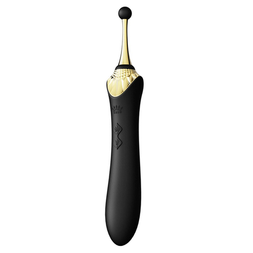 Черный клиторальный вибростимулятор 21,9см с насадками Zalo Bess Clitoral Massager Obsidian Black