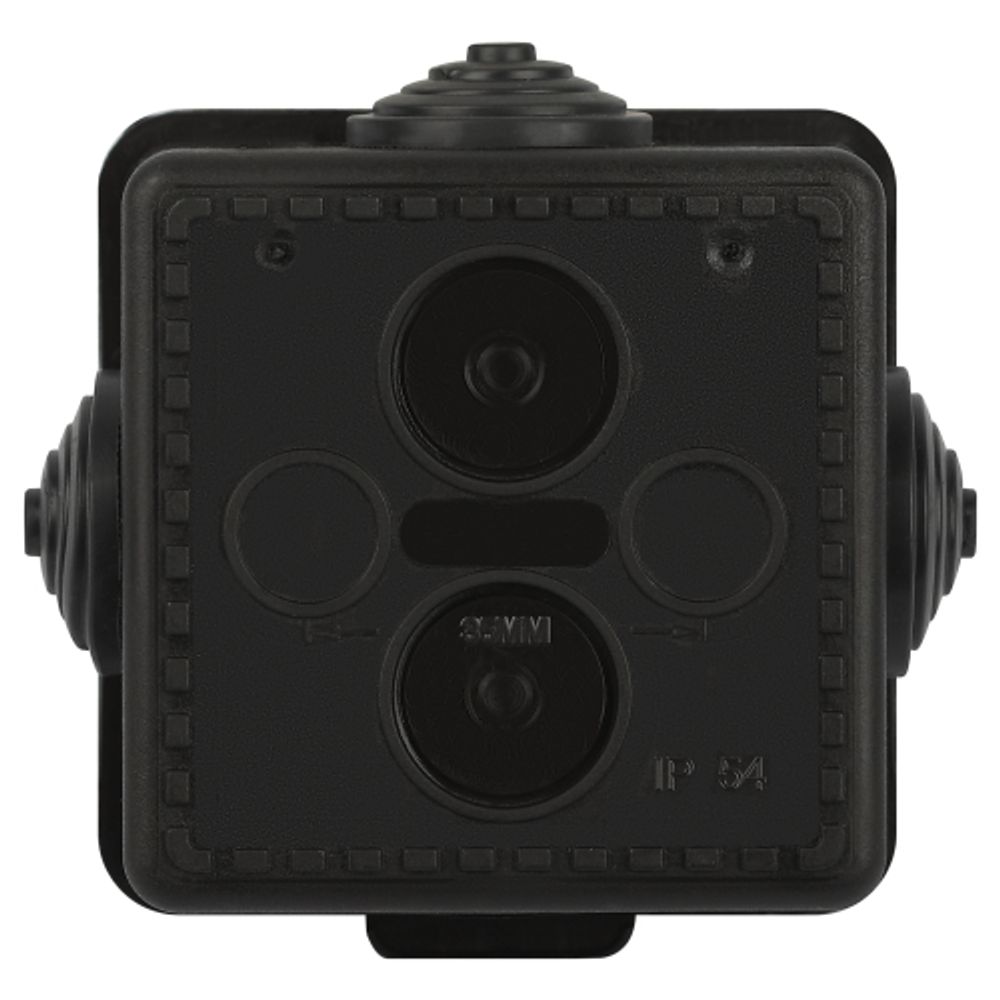 Распаячная коробка ЭРА KOR-65-65-50-4g-B открытой установки черная 65х65х50мм с гермовводами 4 вх. IP54