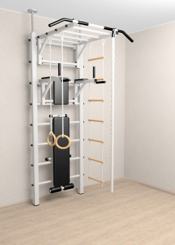 Шведская стенка Sv Sport враспор (Турник рукоход/Брусья/Скамья/Канат/Кольца/Лестница)
