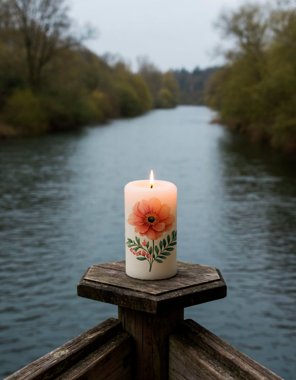 Трансфер переводной - декаль для свечей и гипса цветочки 010 А5