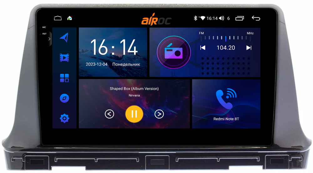 Магнитола для KIA Seltos 2020+ - AIROC 2K RI-2323 Android 12, QLed+2K, ТОП процессор, 8/128Гб, CarPlay, SIM-слот