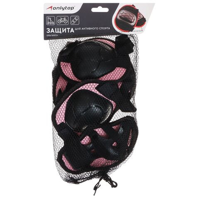 Защита роликовая ONLYTOP OT-2015, р. S, цвет розовый