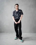 Рубашка Молодость Flower Shirt черная