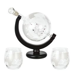 GAEM Графин "Глобус" 950 мл с 2-мя стаканами 300 мл, L20 W13 H22 см
