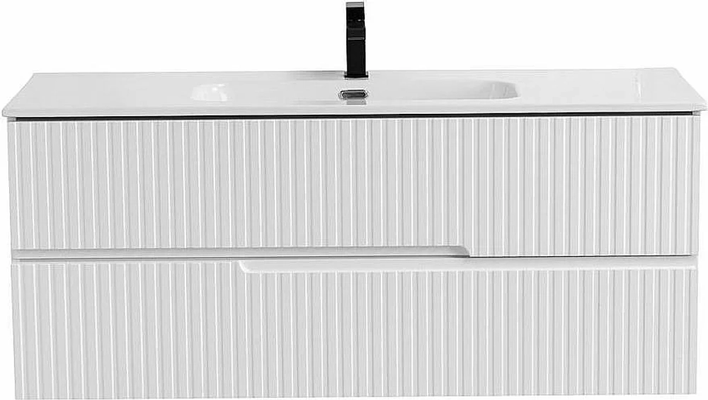 Тумба с раковиной Cezares DUET-N 120 DUET-N-1200-2C-SO-BL белая глянцевая