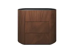 Комод Lagom 3 ящика ширина 90 см (орех, черный)