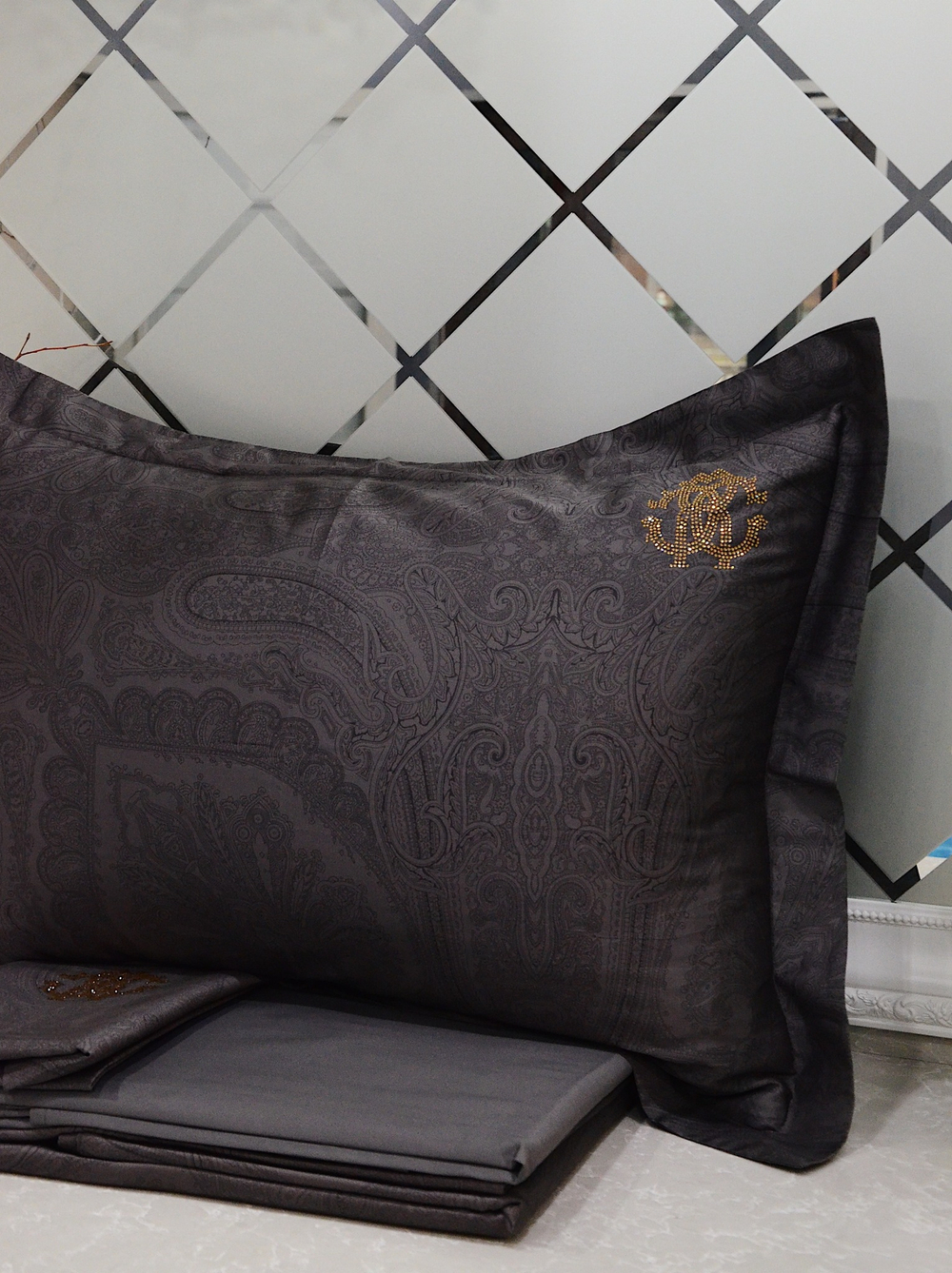 Постельное белье Roberto Cavalli Dark Grey евро