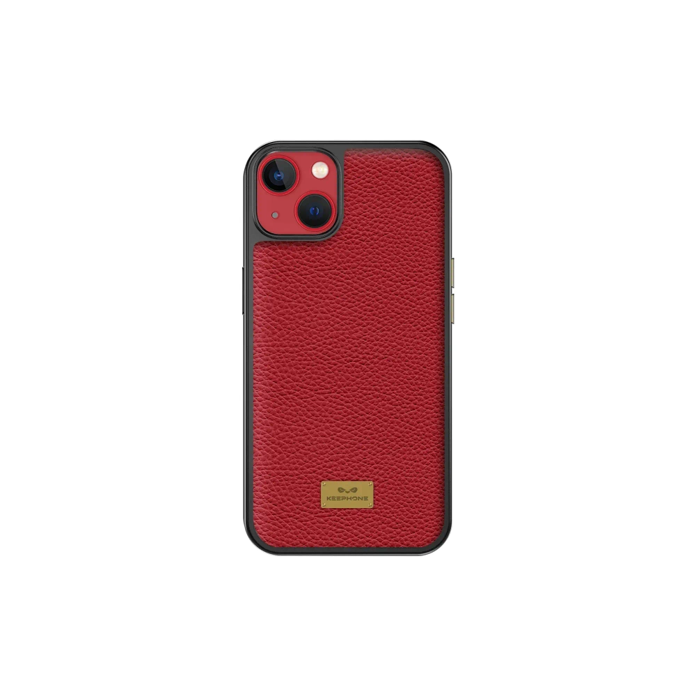 Чехол-накладка Keephone FengShang Series для iPhone 14 Plus искусственная кожа (красный)