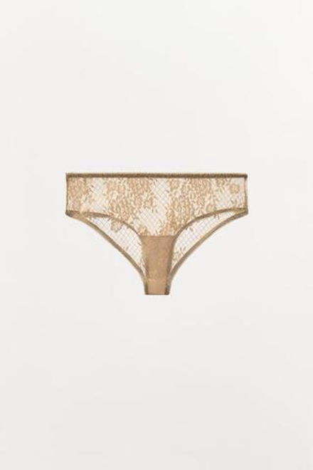 ZARA ТРУСЫ С ШИРОКИМ КРУЖЕВОМ, ЗОЛОТИСТЫЙ