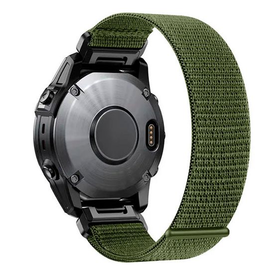 Ремешок TacFit 26 мм. для Garmin Fenix 7x / 6x / 5x / 3, Enduro 2 / Tactix 7, Tactix Delta нейлоновый быстросъемный на липучках (Хаки)