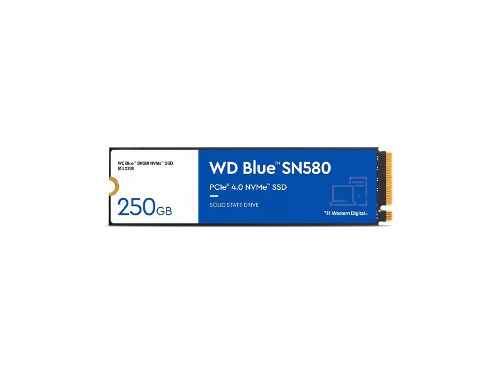 SSD накопитель Western Digital Blue SN580 250ГБ, M.2 2280, PCIe 4.0 x4, NVMe [WDS250G3B0E]