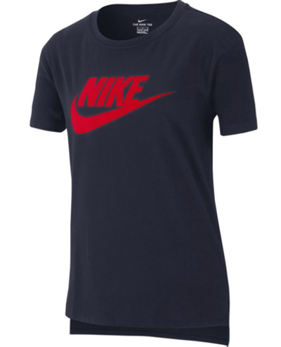 Футболка для девочки теннисная Nike Swoosh DPTL Basic Futura Tee - obsidian/university red/university red