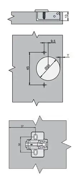 Петля мебельная SAMET MASTER со встроенным доводчиком Soft-Close, открывание 110 градусов, накладная