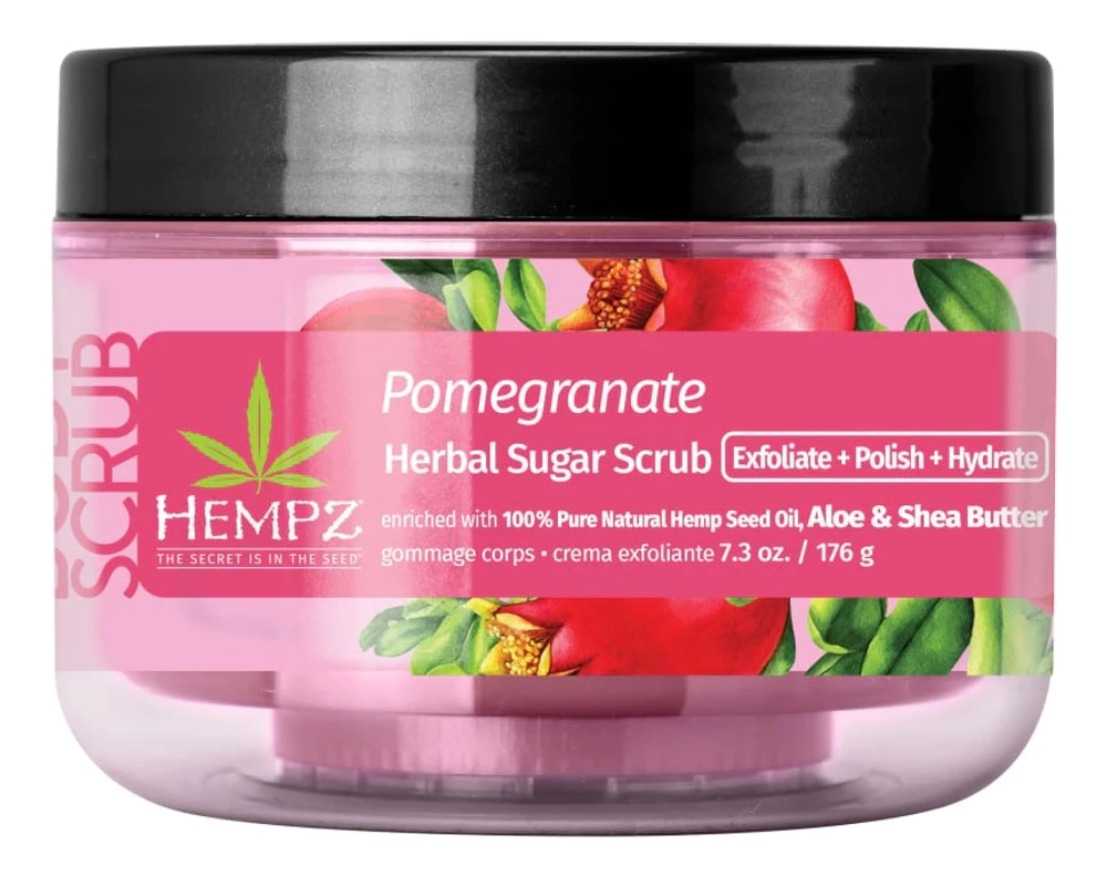 Hempz Скраб сахарный для тела Гранат-Pomegranate Herbal Sugar Scrub,176 г