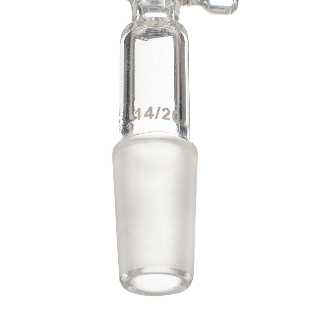 Керн 14/20 с изогнутым отводом 10 мм, 90°, с краном PTFE