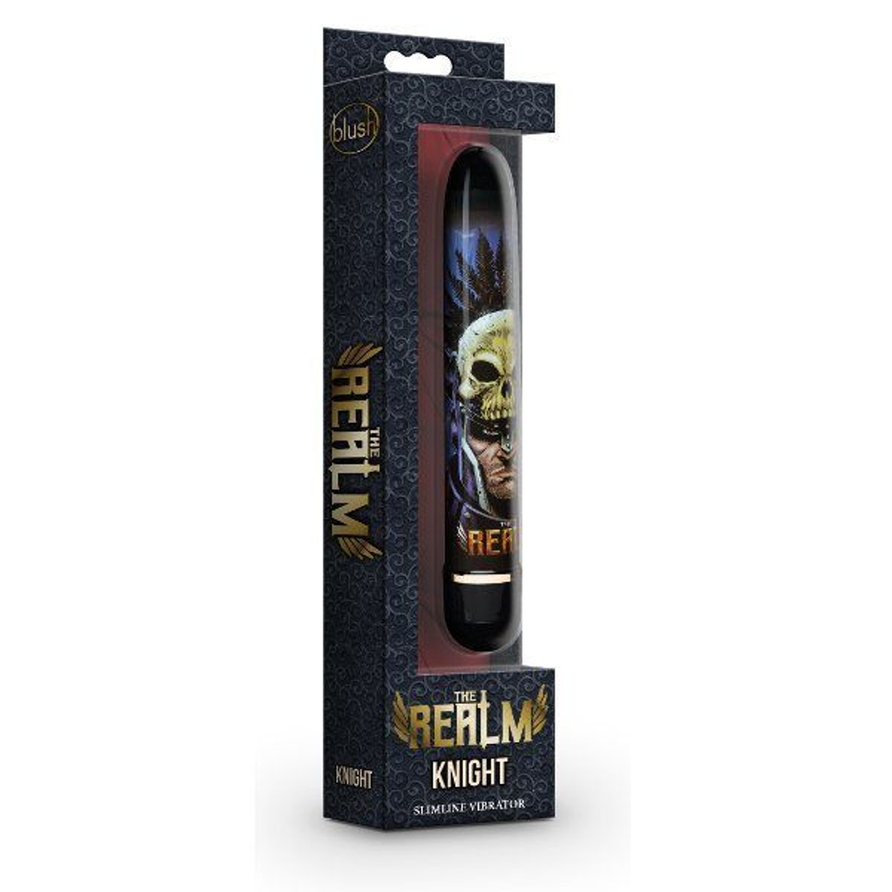 Blush Novelties Knight – классический вибратор из анодированного ABS, мультискоростной, синий, 17,7 см