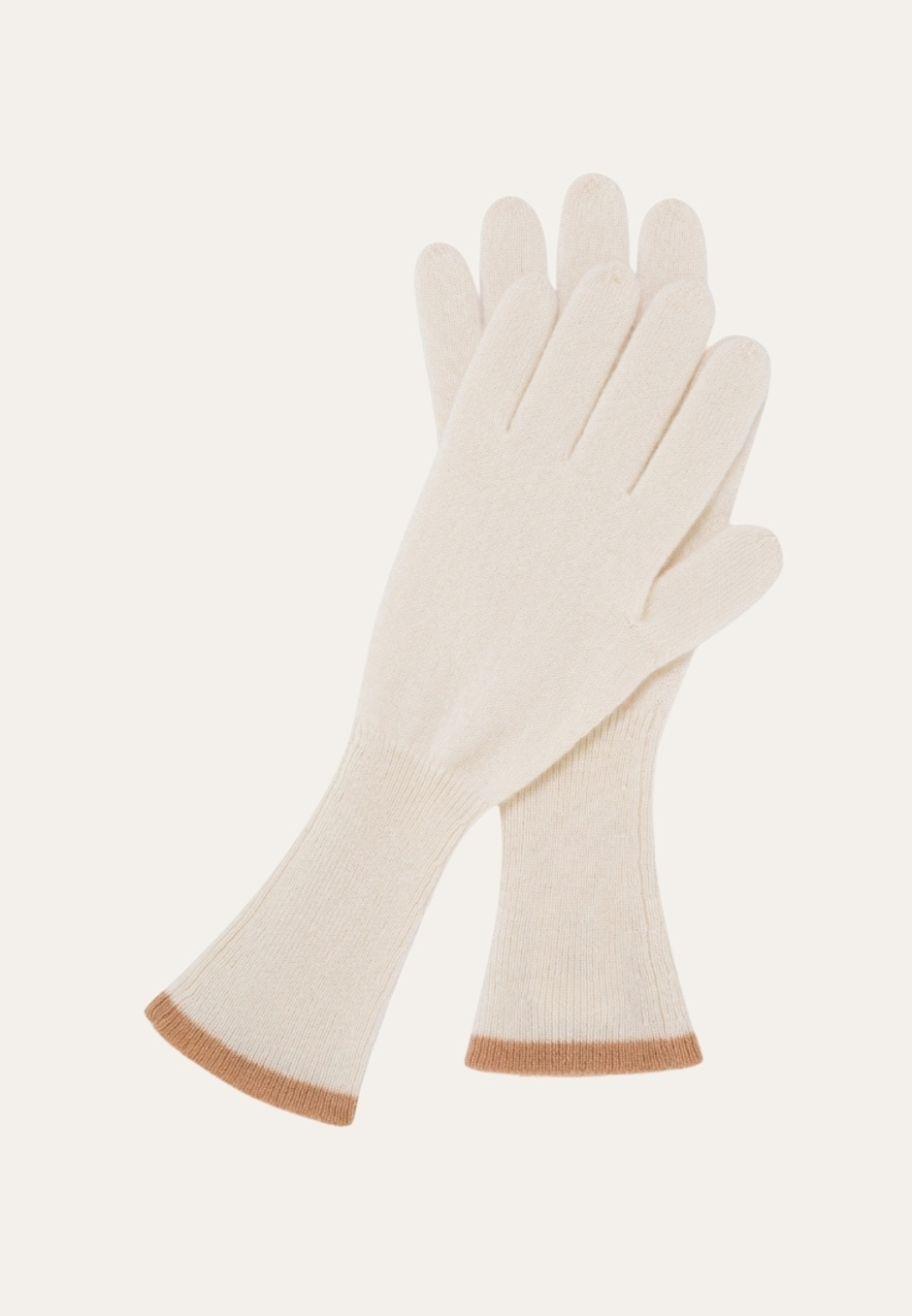 Перчатки белые с бежевой окантовкой