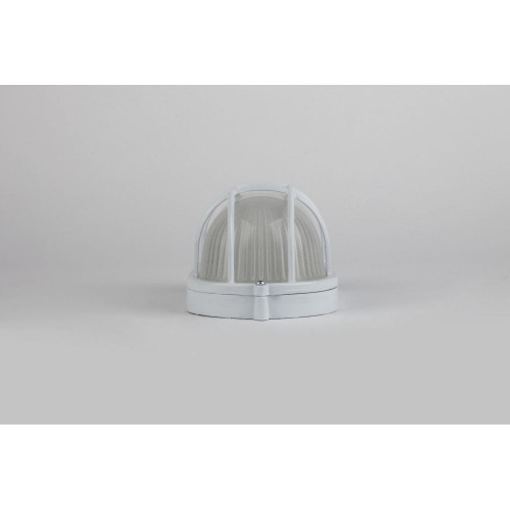 Светильник ЭРА НБП 04-60-002 Акватермо алюминий/стекло решетка IP54 E27 max 60Вт 212х105 овал белый | Светильники ЖКХ IP54