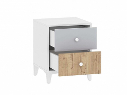 НМ 041.11 тумба прикроватная Морти Дуб Бунратти/белый/серый