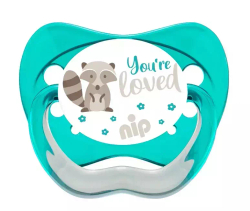 Пустышка силиконовая NIP "Family" 1 шт. енот размер 2