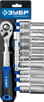 ЗУБР ТБ-12У, 12 предм., (1/2″), набор торцовых головок, Профессионал (27650-H12)