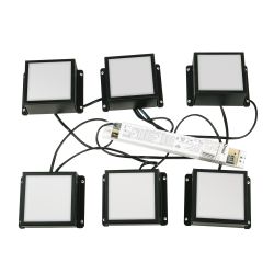 ULP-0808 42W-4000К IP40 GRILYATO OPAL BLACK KIT06 Светильники светодиодные потолочные встраиваемые. комплект из 6 штук. Белый свет 4000K. 4728Лм. Для ячеек 86x86мм. Корпус черный. В комплекте с и-п. ТМ Uniel