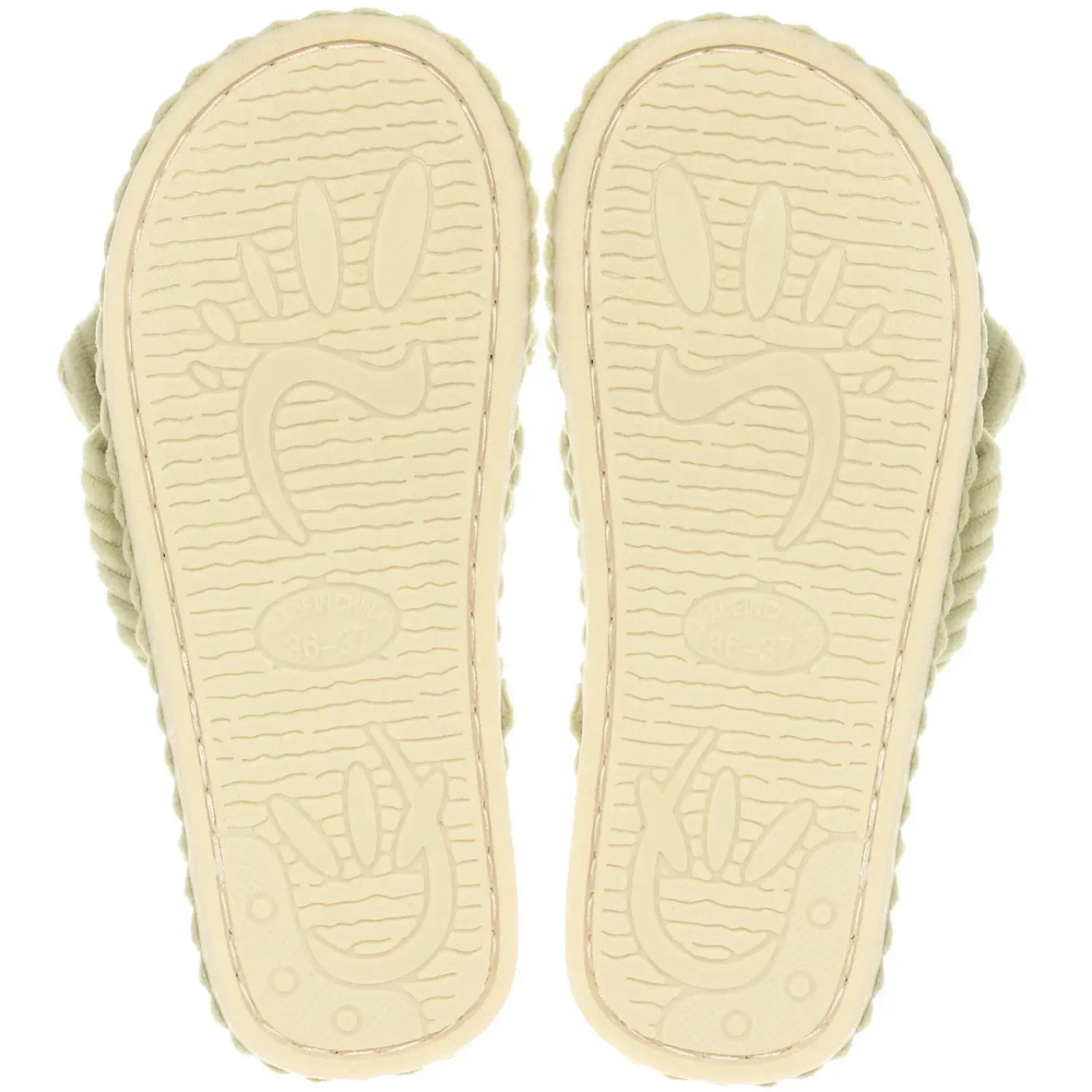 Тапочки женские домашние «COZY», цвет зелёный, р-р 36-37