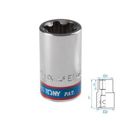 KING TONY (433E22M) Головка торцевая TORX Plus 1/2", EP22, L = 45 мм