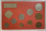 Годовой набор Госбанка СССР 1987 ЛМД жёсткий (красный) (UNC)