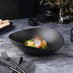 Салатник 1500 мл 27*25 см h7,5 см Wave Up Smooth Black Raw Stellar P.L. Proff Cuisine [1]