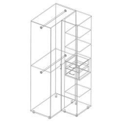 Шкаф 2-ств угловой МС "Сандра" (Белый лофт)