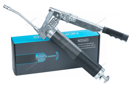 Шприц двухплунжерный для густой смазки, с переключением плунжеров, 400 мл NORDBERG NO2403