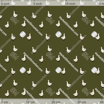 Гуси на зеленой траве. Универсальный дизайн с гусями by Bychkova Evgeniia 385 DPI