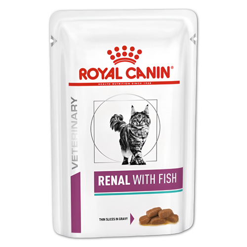 Royal Canin корм консервированный для взрослых кошек кусочки в соусе рыба поддержание функций почек