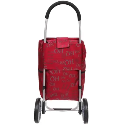 Тележка хозяйственная с сумкой (100*40*35см, колеса 21см,грузоподъемность до50 кг) HQ красная