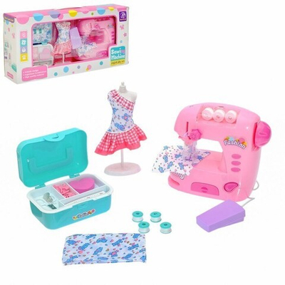 Швейная машина Карамель Роза с набором для дизайна одежды и манекеном