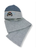 Детская шапка с шарфом для мальчика на весну и осень