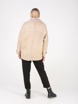 Дубленка зимняя натуральная оверсайз больших размеров