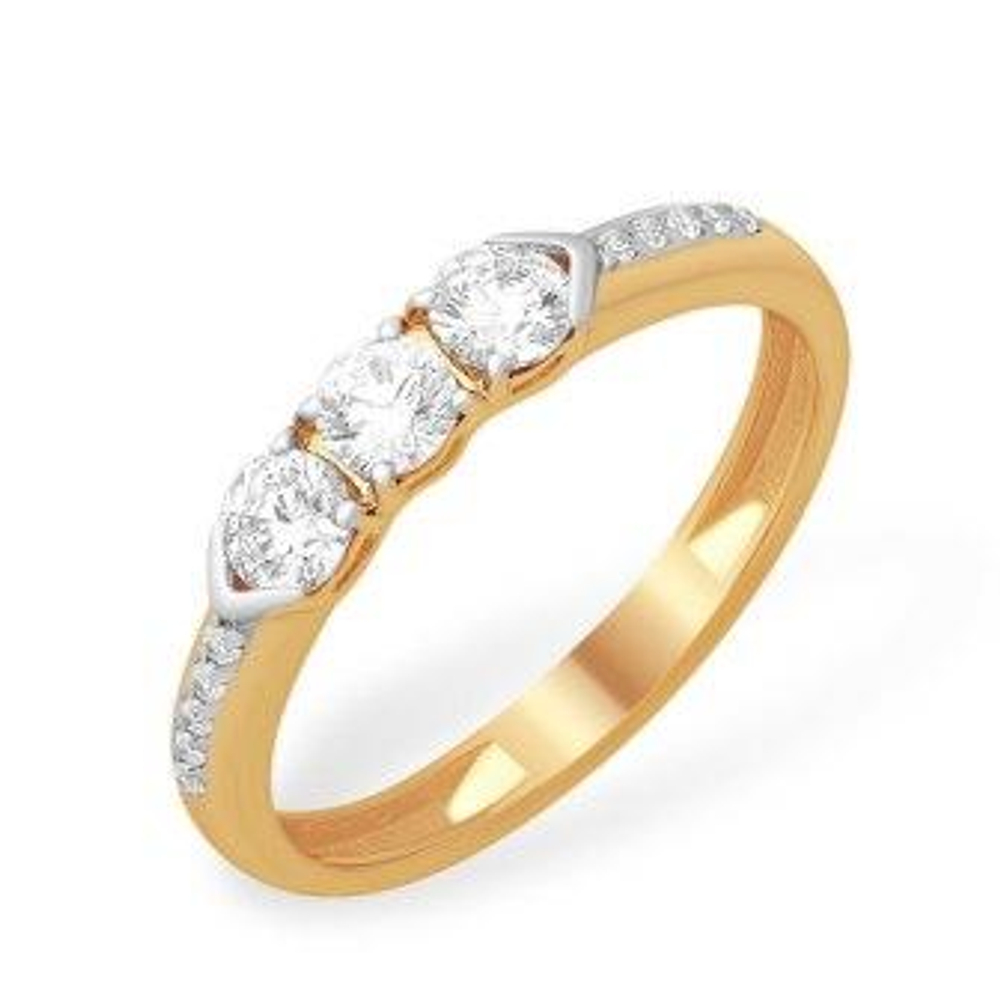 Кольцо из золота с фианитами