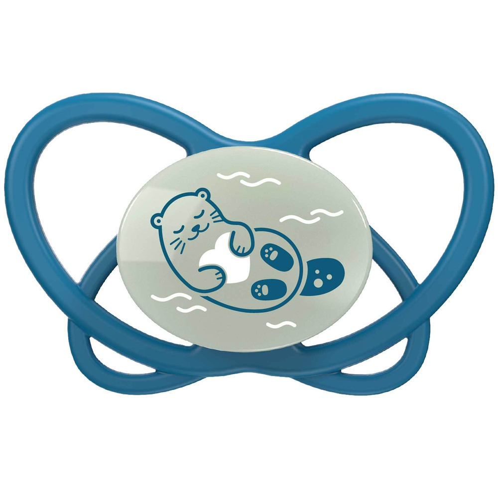 NIP Соска пустышка, силикон "Butterfly Night ", синий, размер 2 (6+)