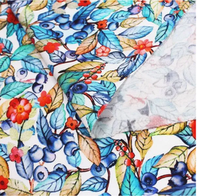 Ткань Вискоза "Ягоды" шир. 150 см 140г/м Состав: вискоза 100%