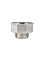 Переходник, латунь, внутренняя/наружная резьба 1 1/2"х1", никель, RTP