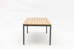 Lyon 220, стол антрацит/натуральный, алюминий/тик